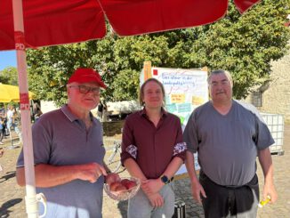Helfer am Stand